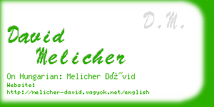 david melicher business card